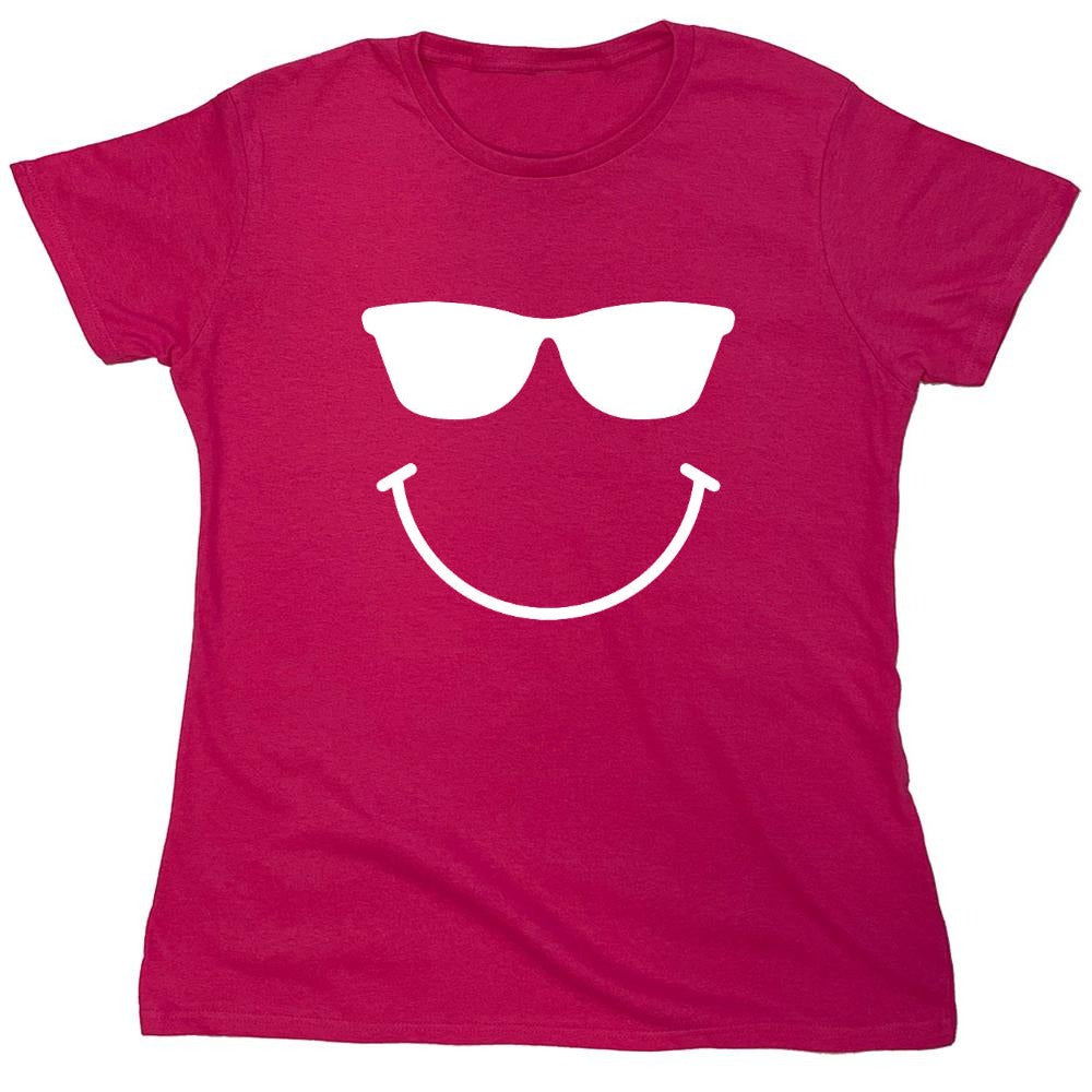 Funny T-Shirts design "Sunglasses Smile Face Emoticon - Womens"