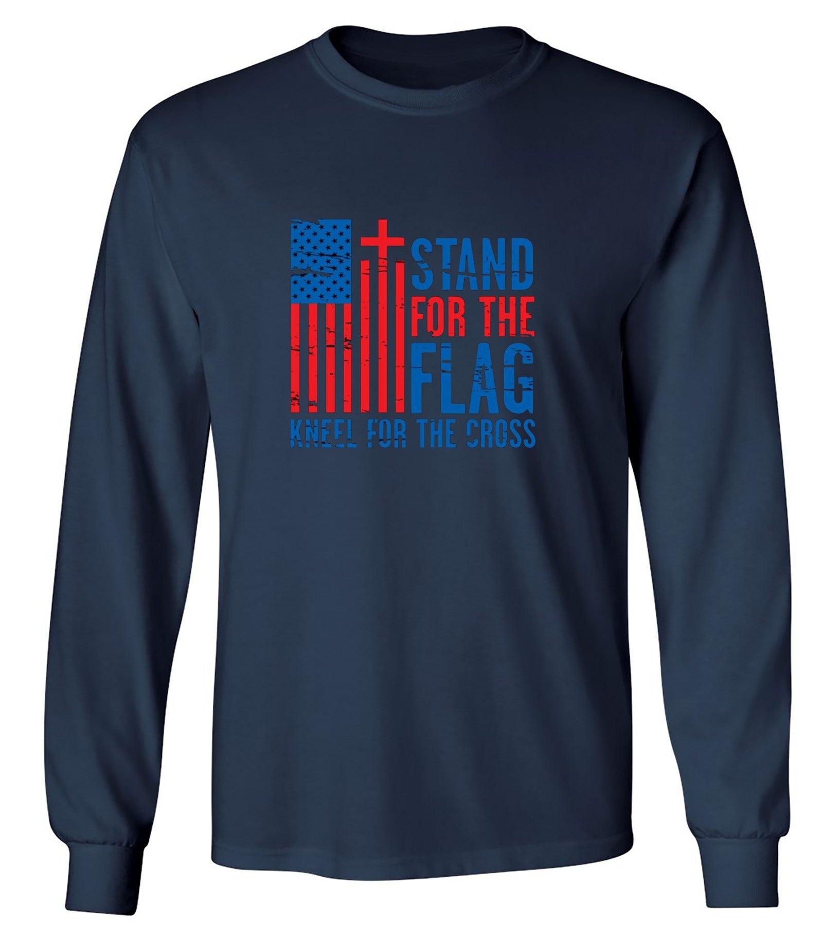 Funny T-Shirts design "Stand For The Flag Kneel For The Cross Shirt!"