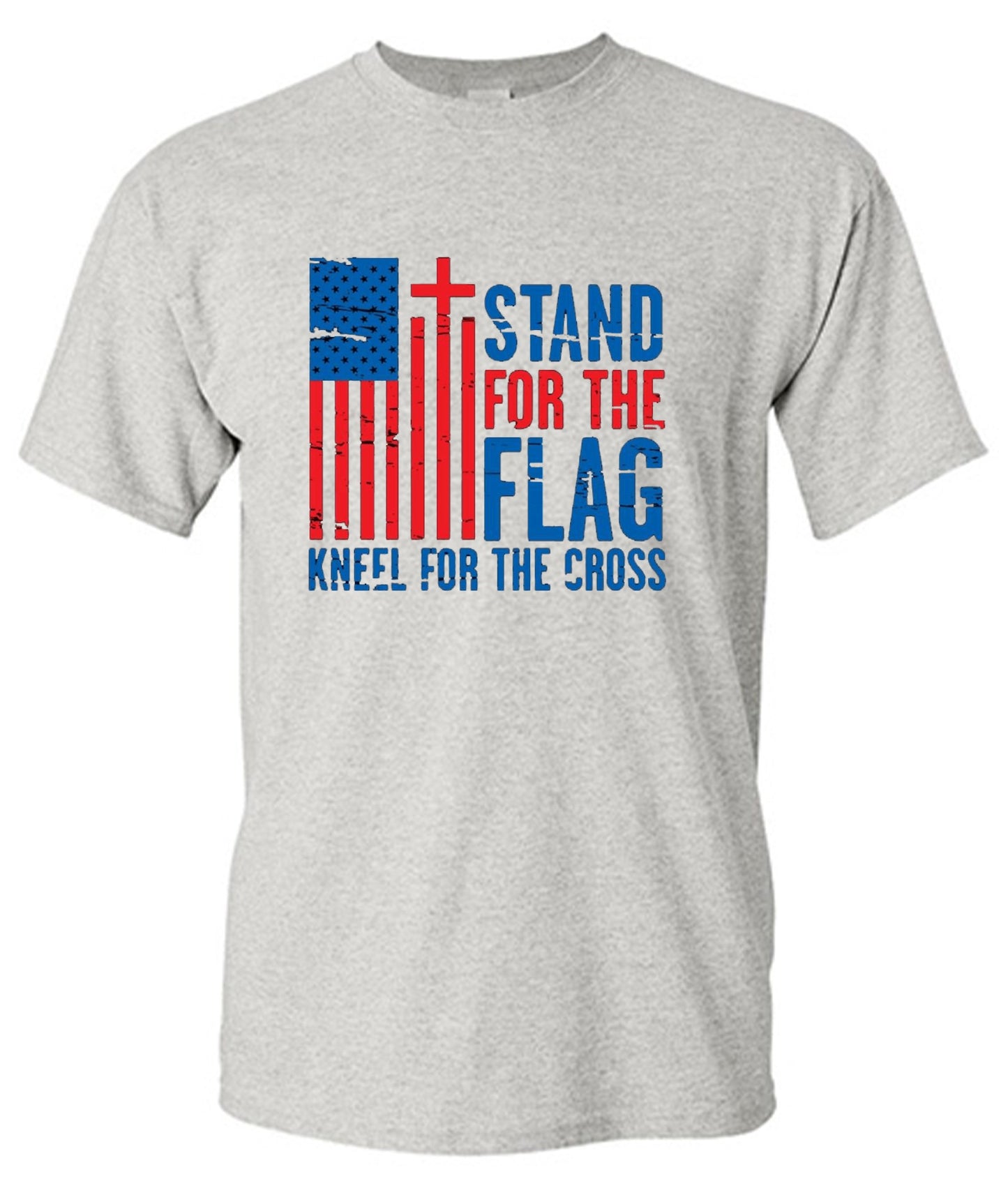 Funny T-Shirts design "Stand For The Flag Kneel For The Cross Shirt!"