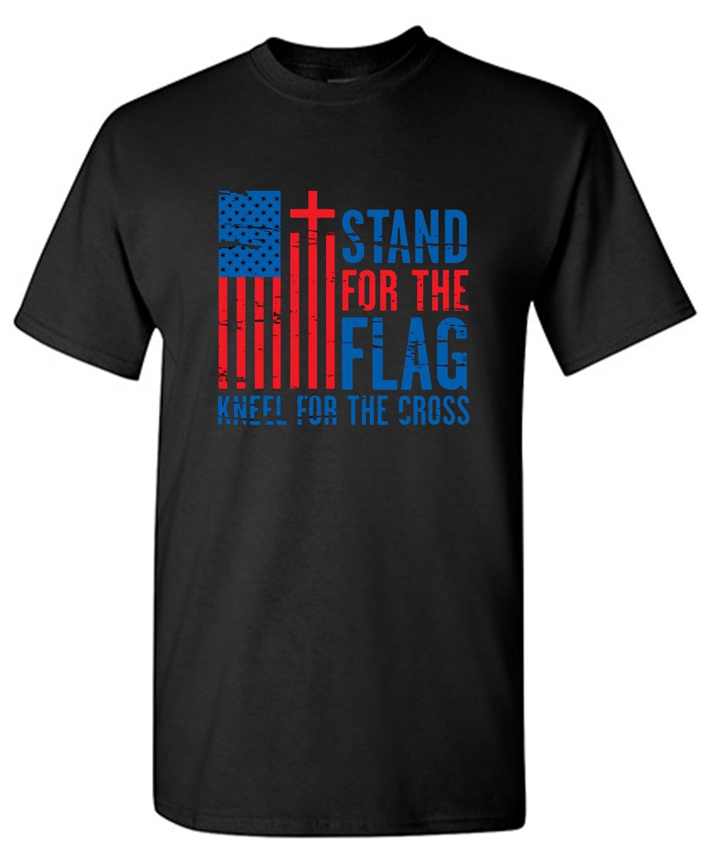 Funny T-Shirts design "Stand For The Flag Kneel For The Cross Shirt!"