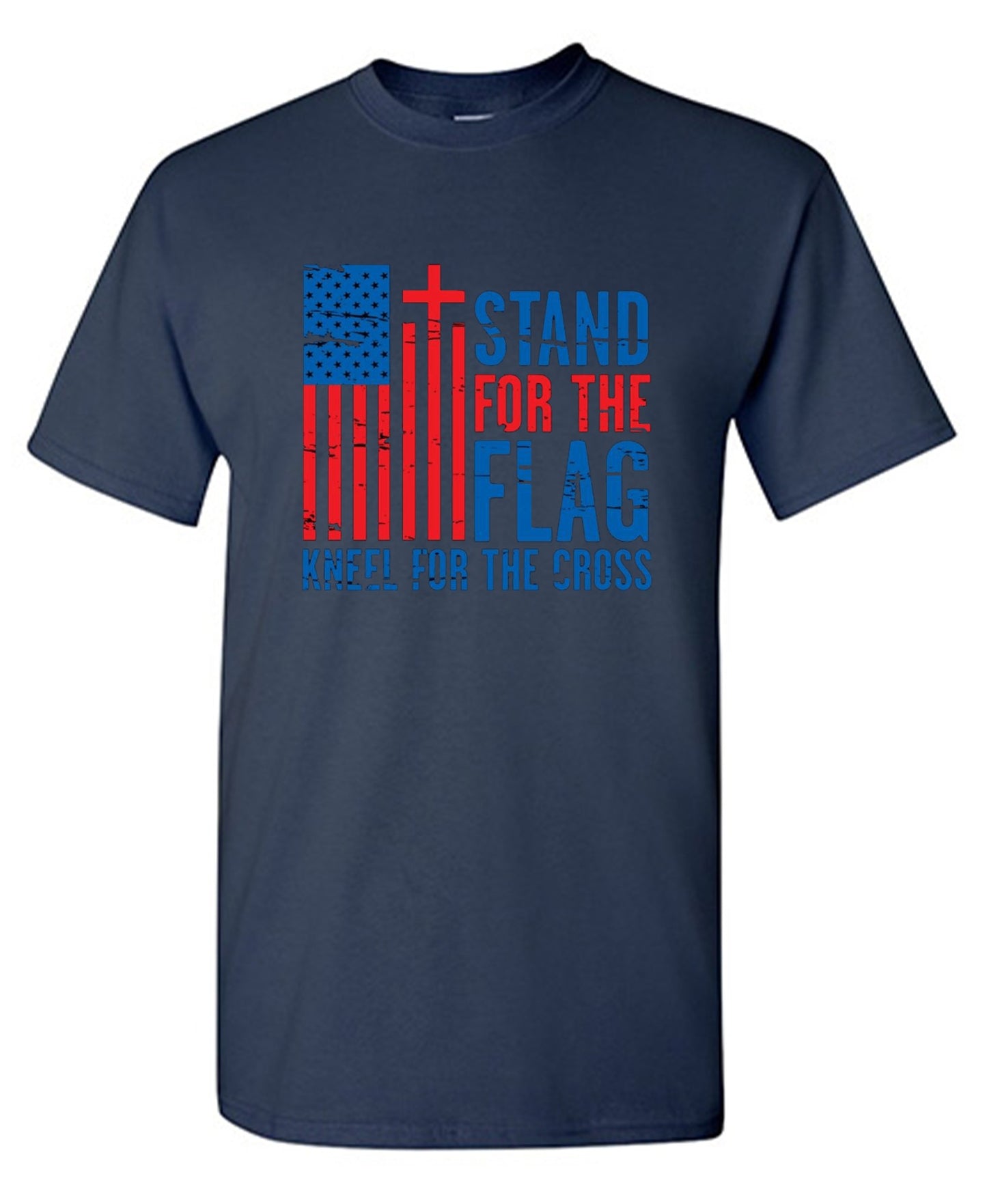 Funny T-Shirts design "Stand For The Flag Kneel For The Cross Shirt!"