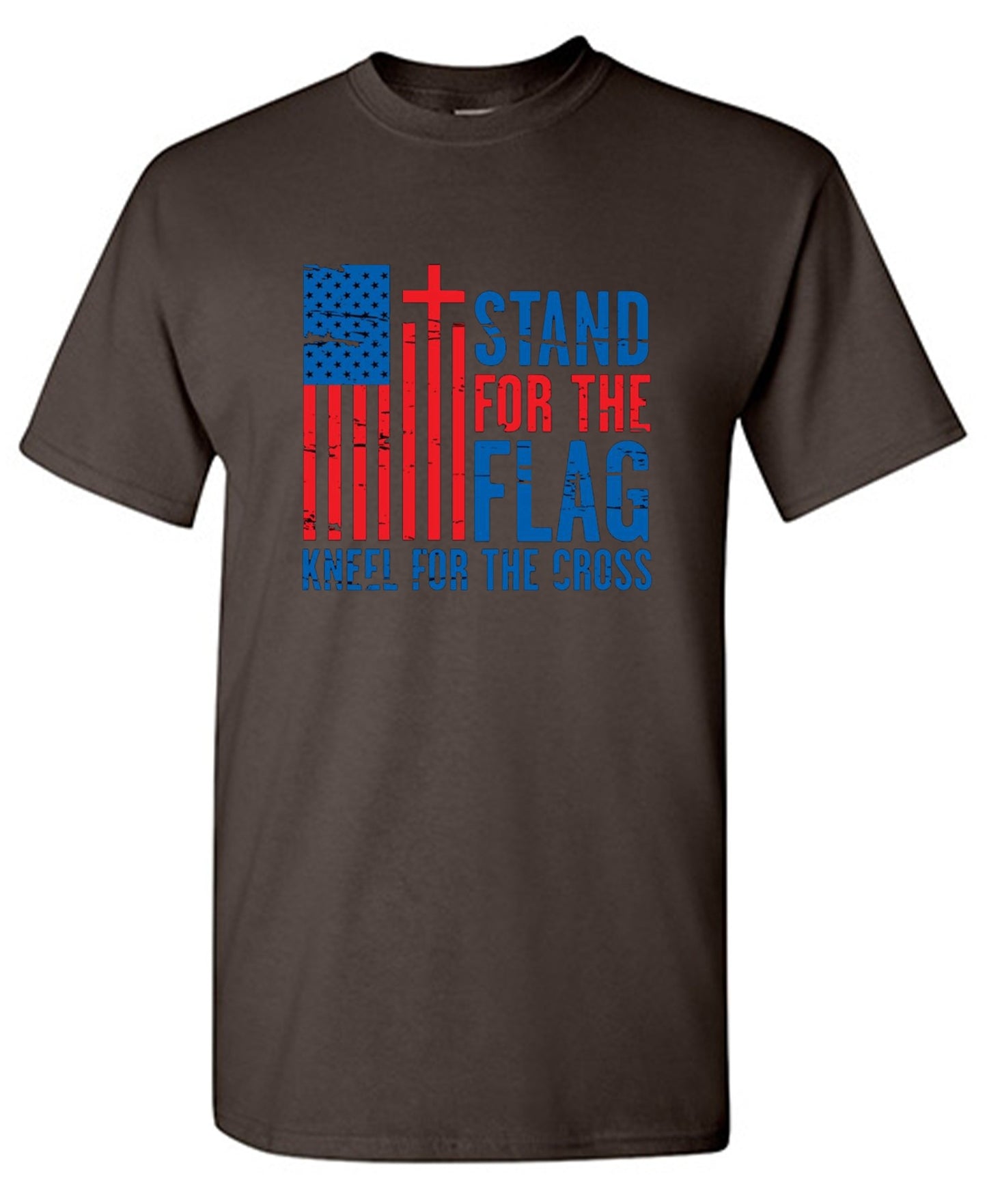 Funny T-Shirts design "Stand For The Flag Kneel For The Cross Shirt!"