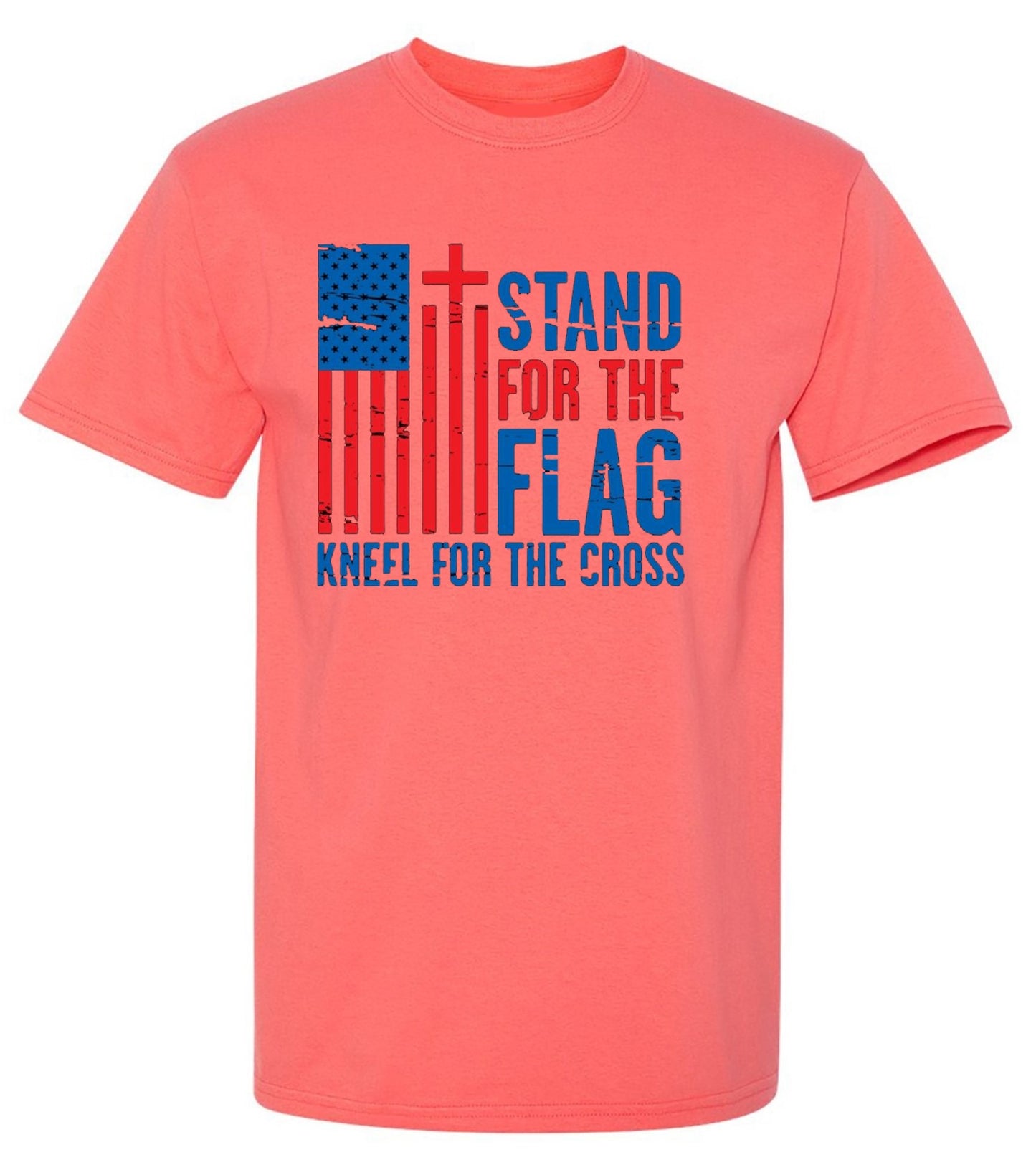 Funny T-Shirts design "Stand For The Flag Kneel For The Cross Shirt!"