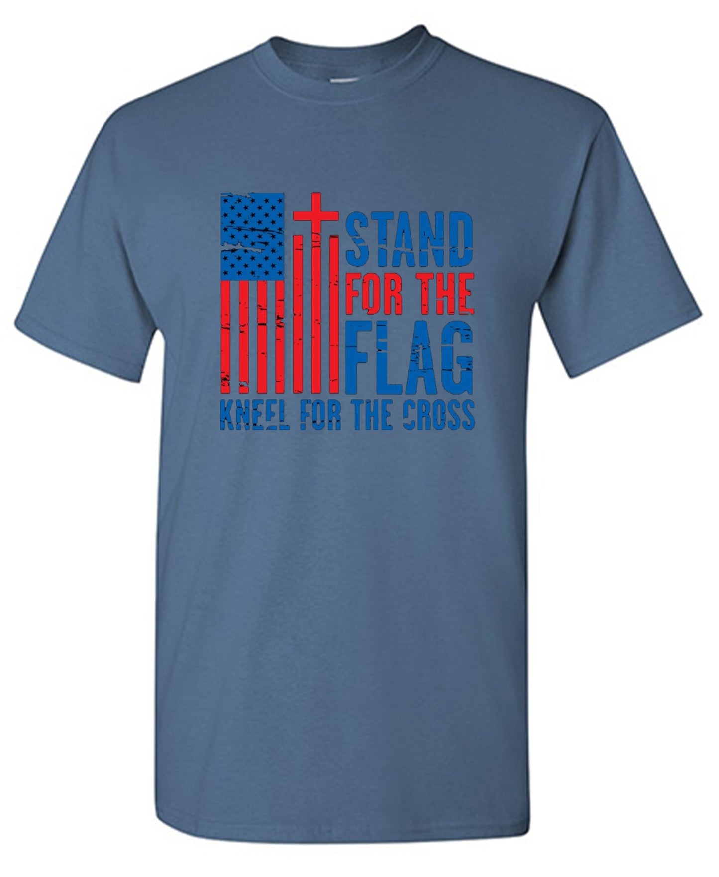 Funny T-Shirts design "Stand For The Flag Kneel For The Cross Shirt!"