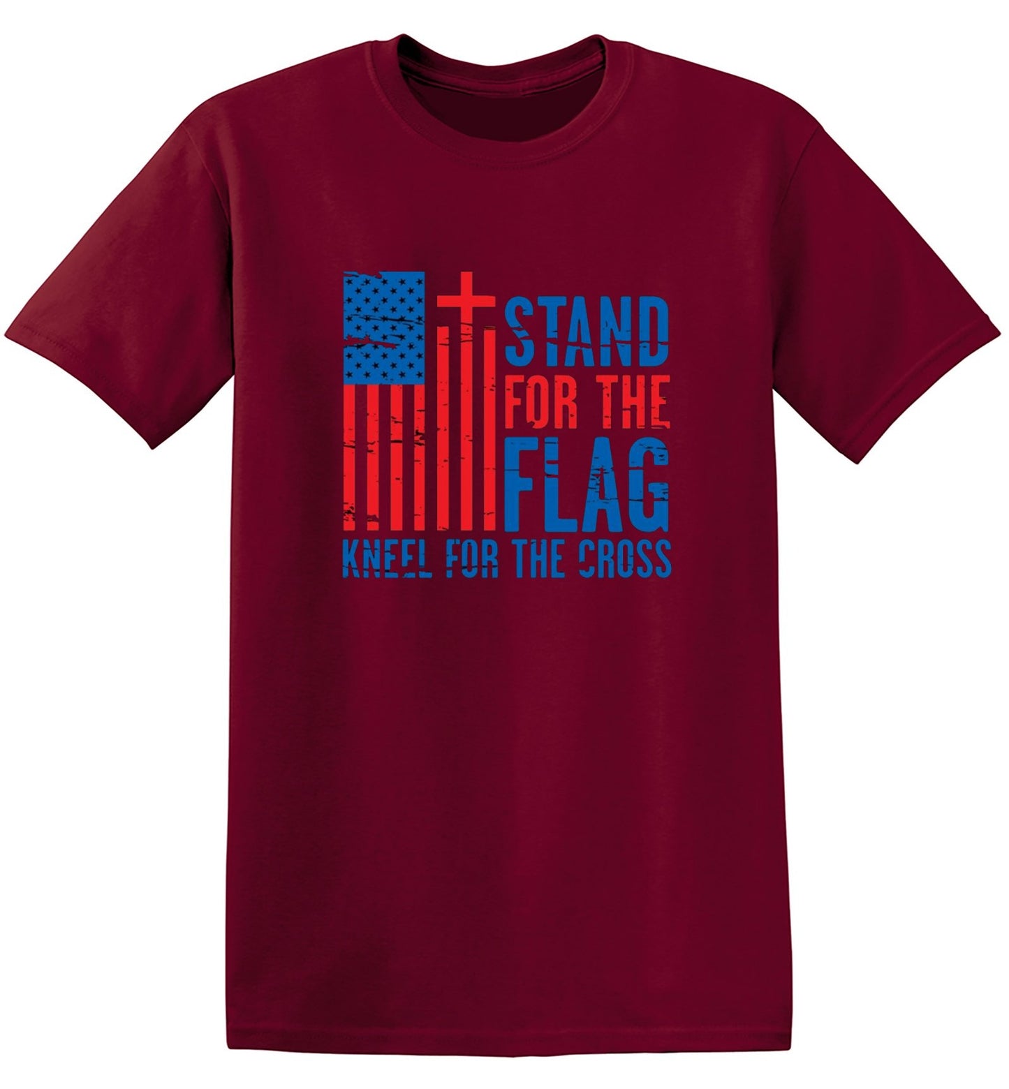 Funny T-Shirts design "Stand For The Flag Kneel For The Cross Shirt!"
