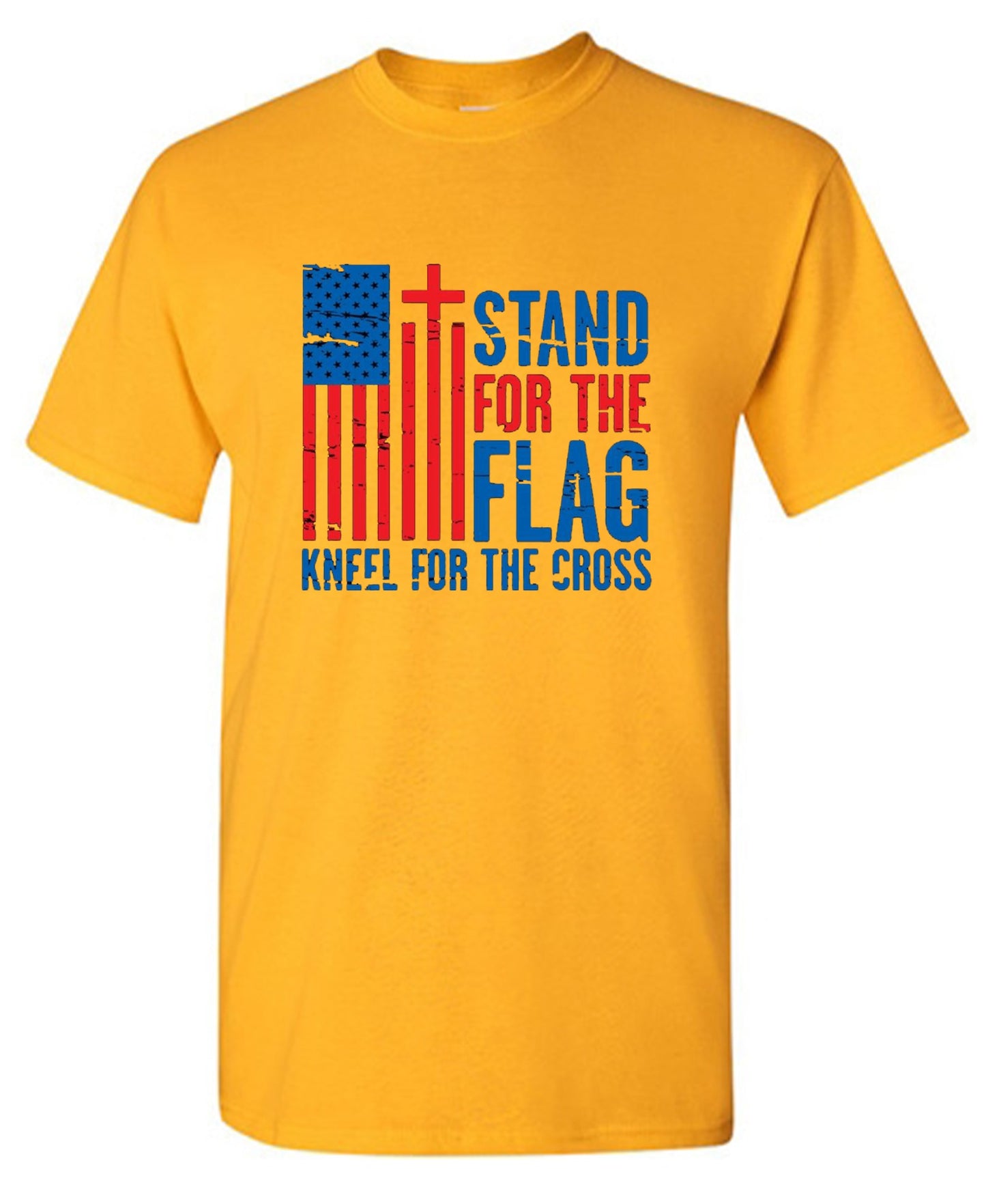 Funny T-Shirts design "Stand For The Flag Kneel For The Cross Shirt!"