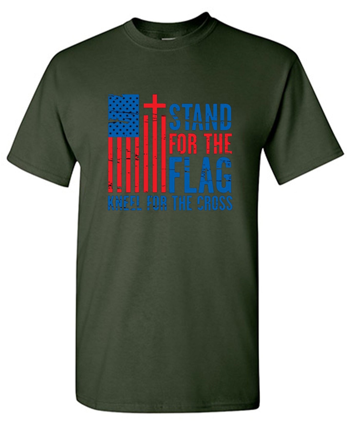 Funny T-Shirts design "Stand For The Flag Kneel For The Cross Shirt!"