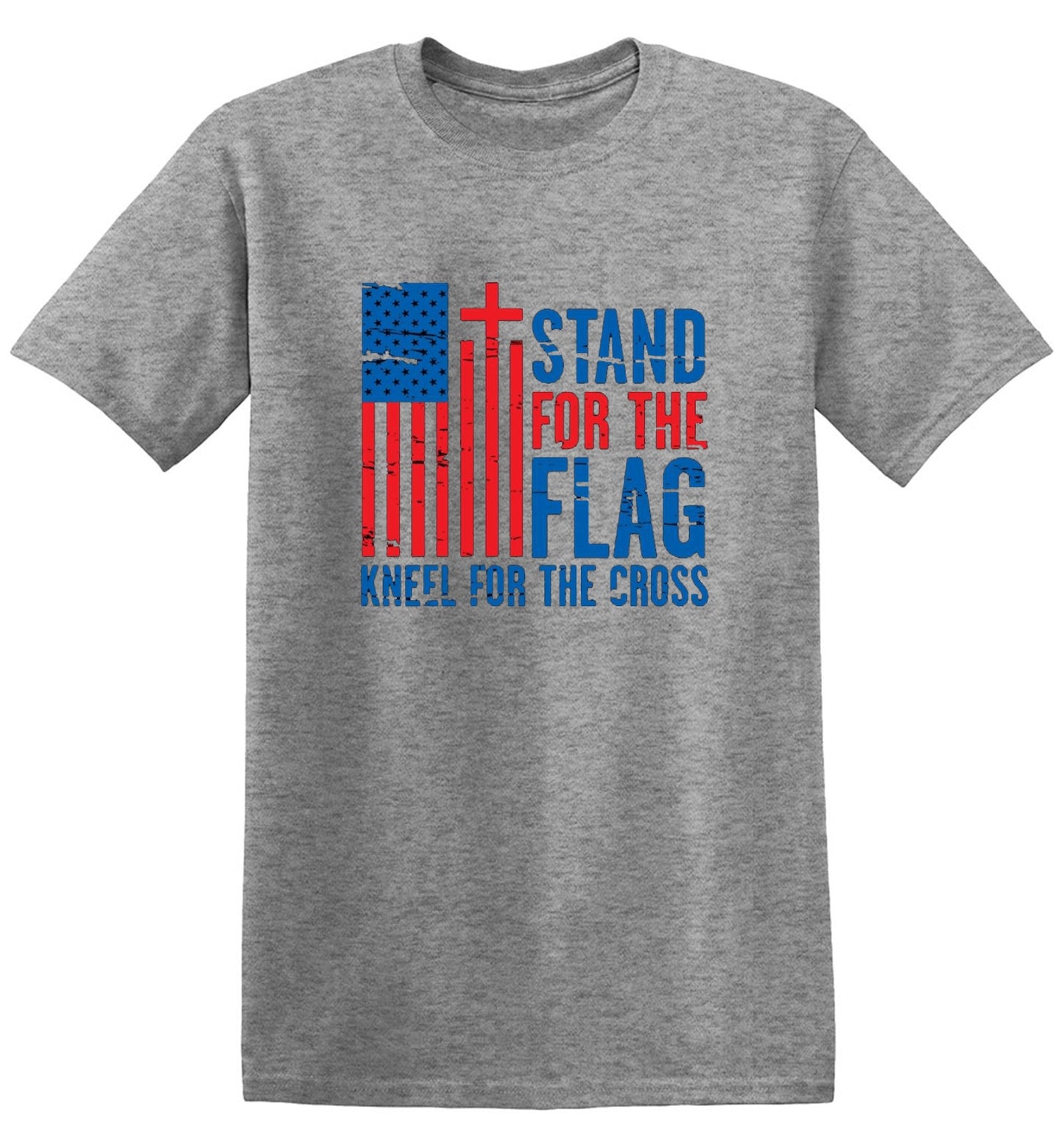 Funny T-Shirts design "Stand For The Flag Kneel For The Cross Shirt! - Youth"
