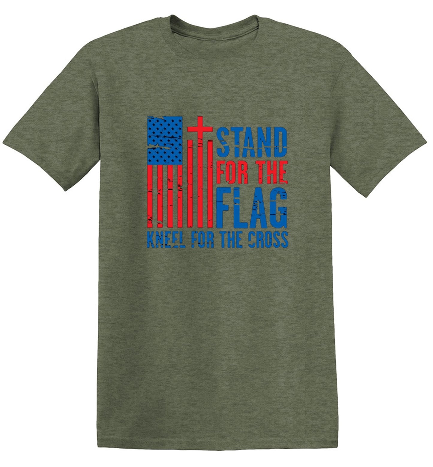 Funny T-Shirts design "Stand For The Flag Kneel For The Cross Shirt!"