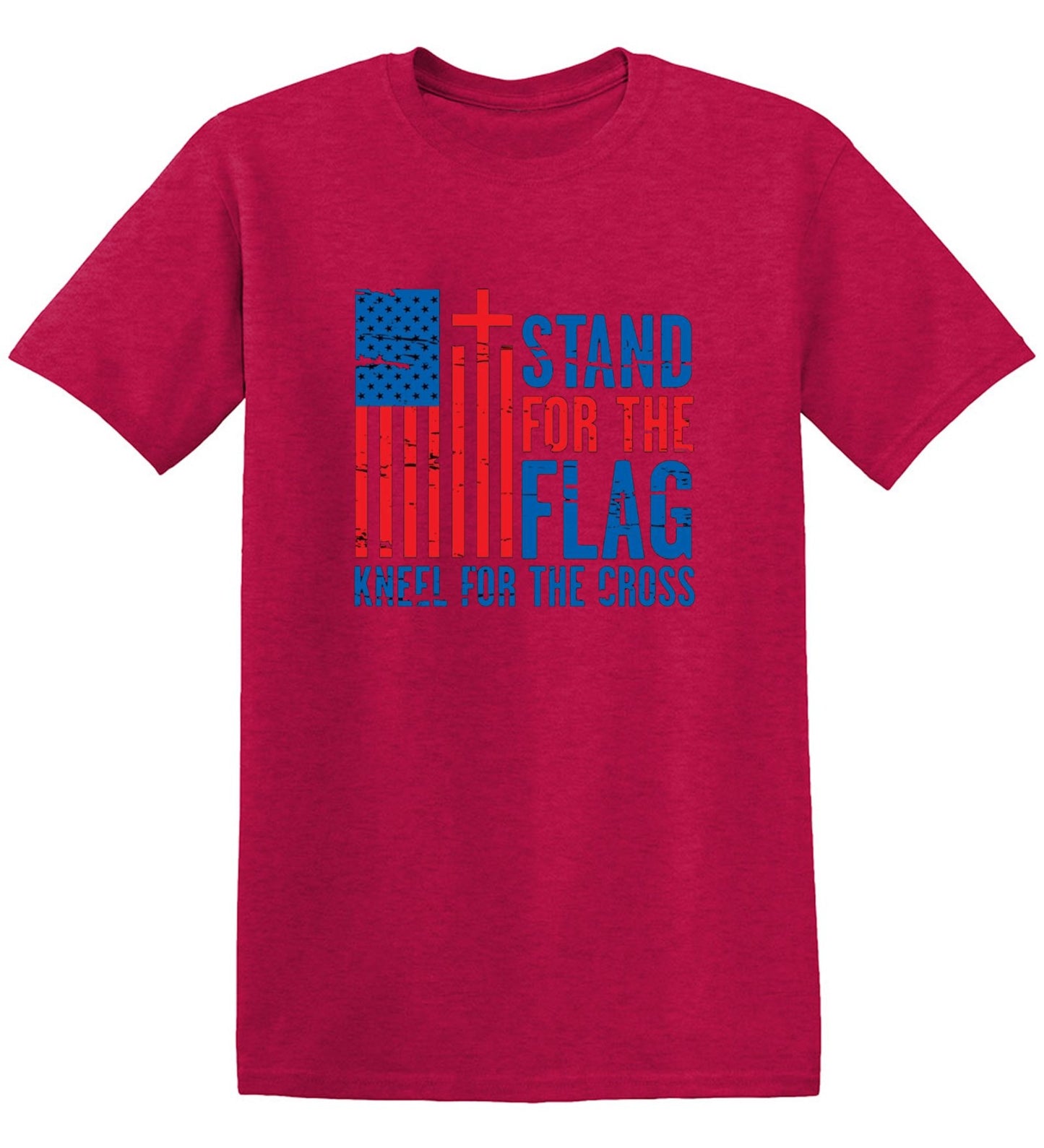 Funny T-Shirts design "Stand For The Flag Kneel For The Cross Shirt!"