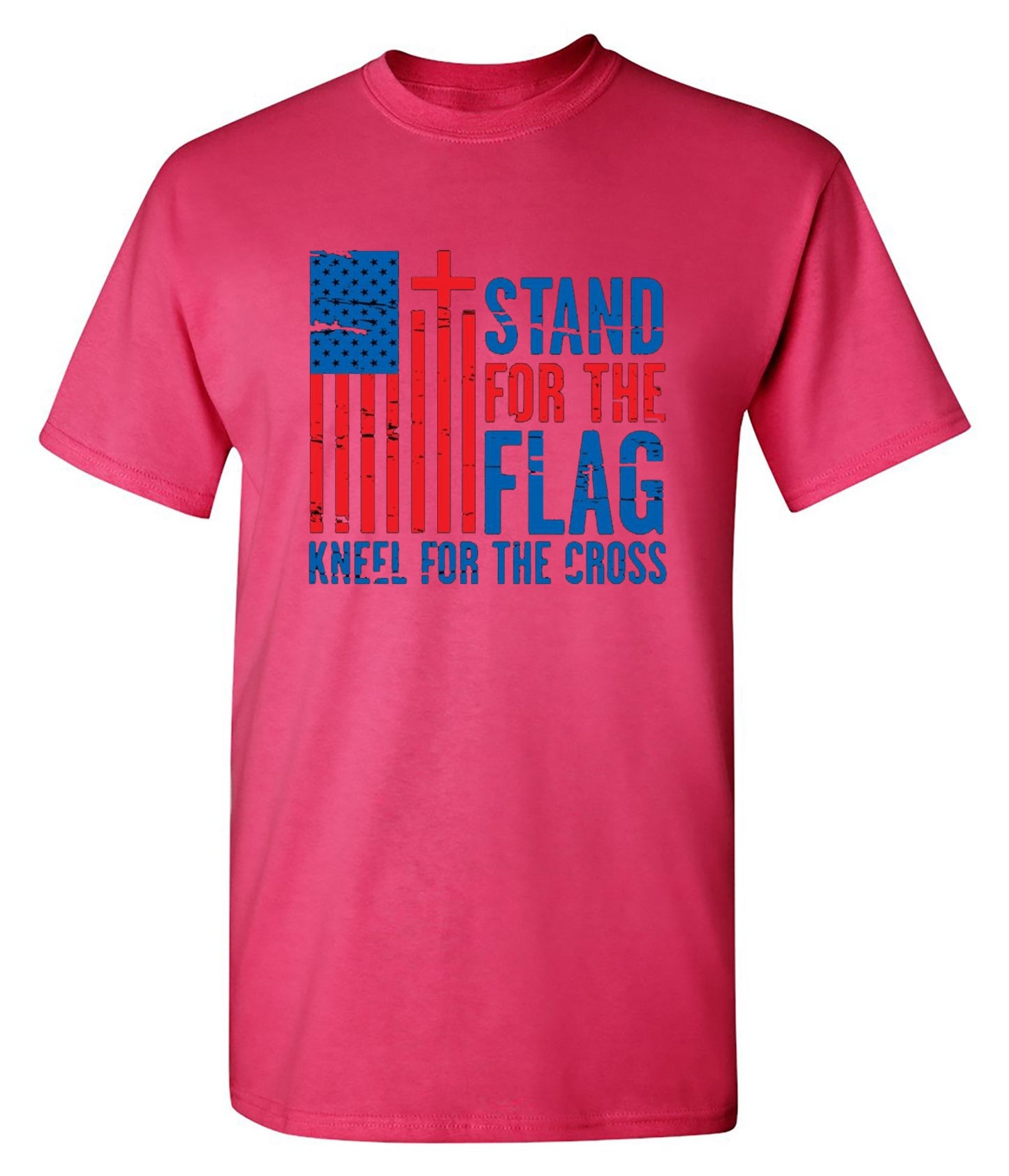 Funny T-Shirts design "Stand For The Flag Kneel For The Cross Shirt!"