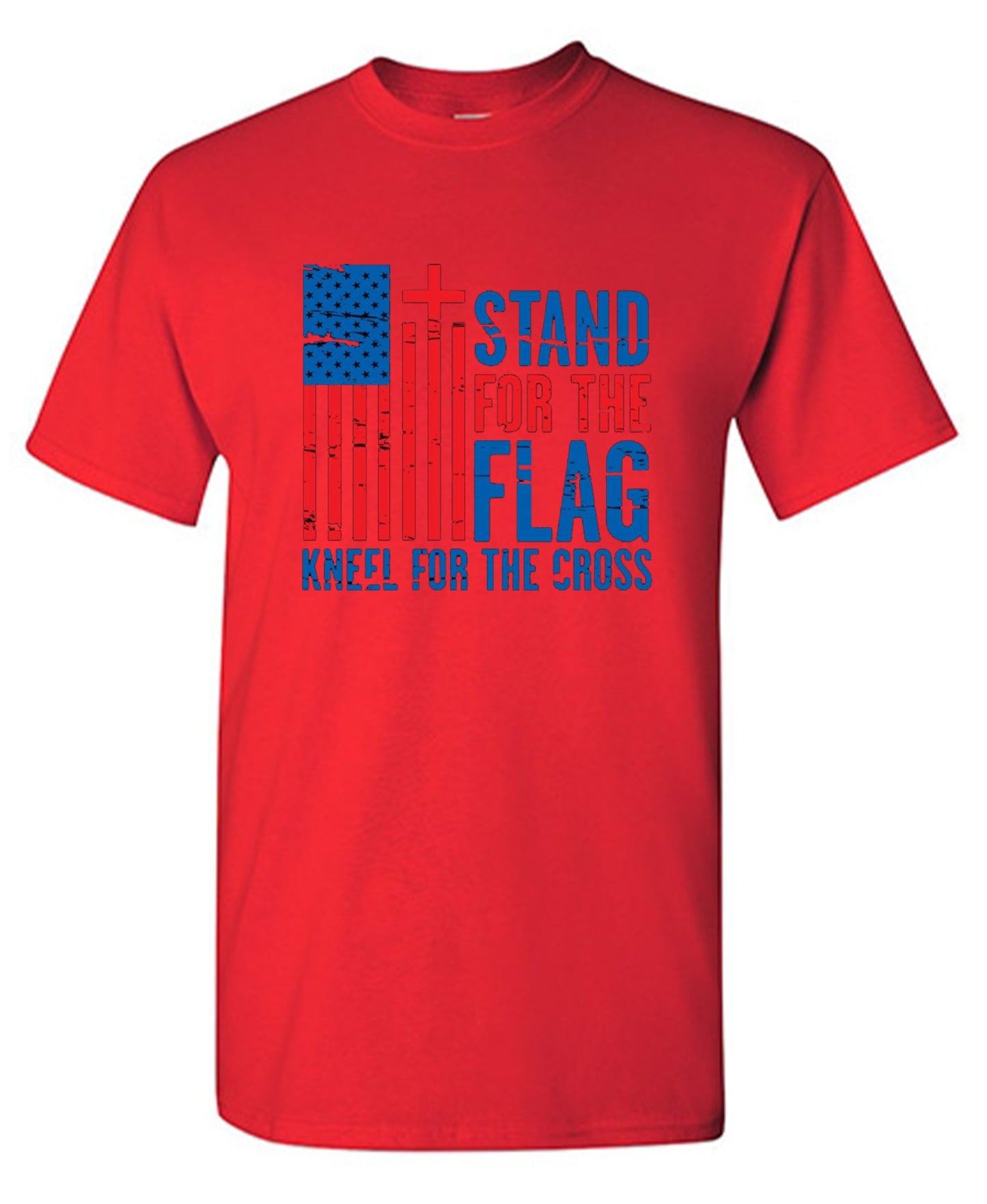 Funny T-Shirts design "Stand For The Flag Kneel For The Cross Shirt!"