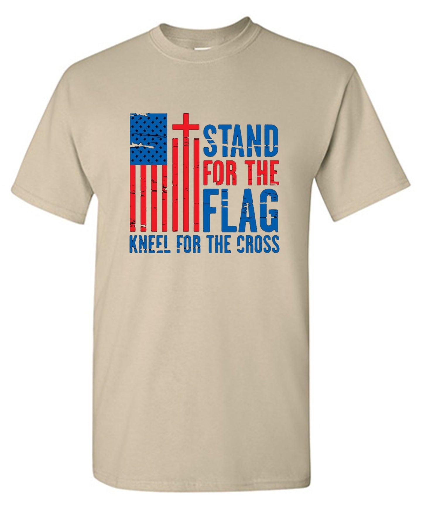 Funny T-Shirts design "Stand For The Flag Kneel For The Cross Shirt!"