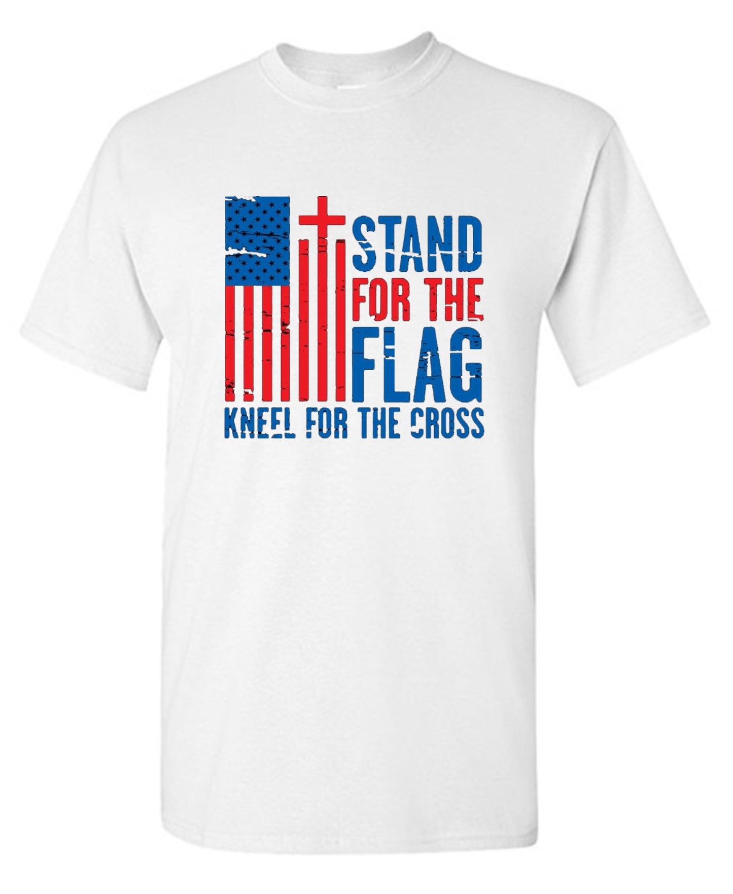 Funny T-Shirts design "Stand For The Flag Kneel For The Cross Shirt!"