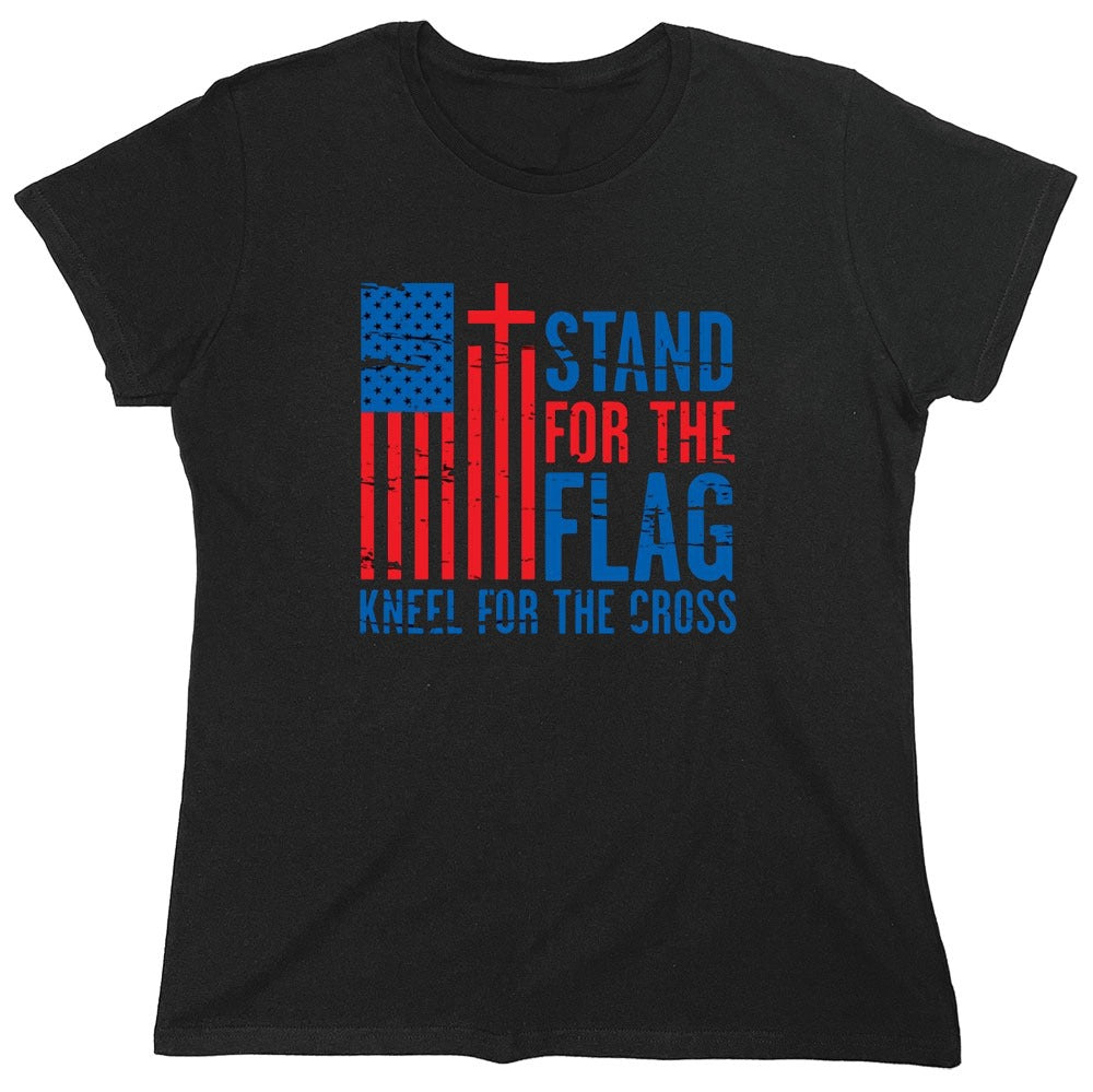 Funny T-Shirts design "Stand For The Flag Kneel For The Cross Shirt!"