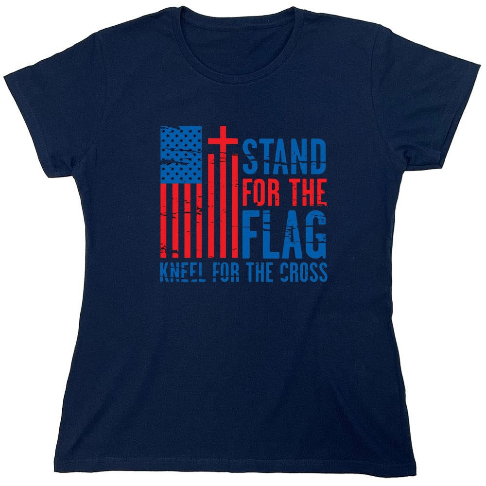 Funny T-Shirts design "Stand For The Flag Kneel For The Cross Shirt!"