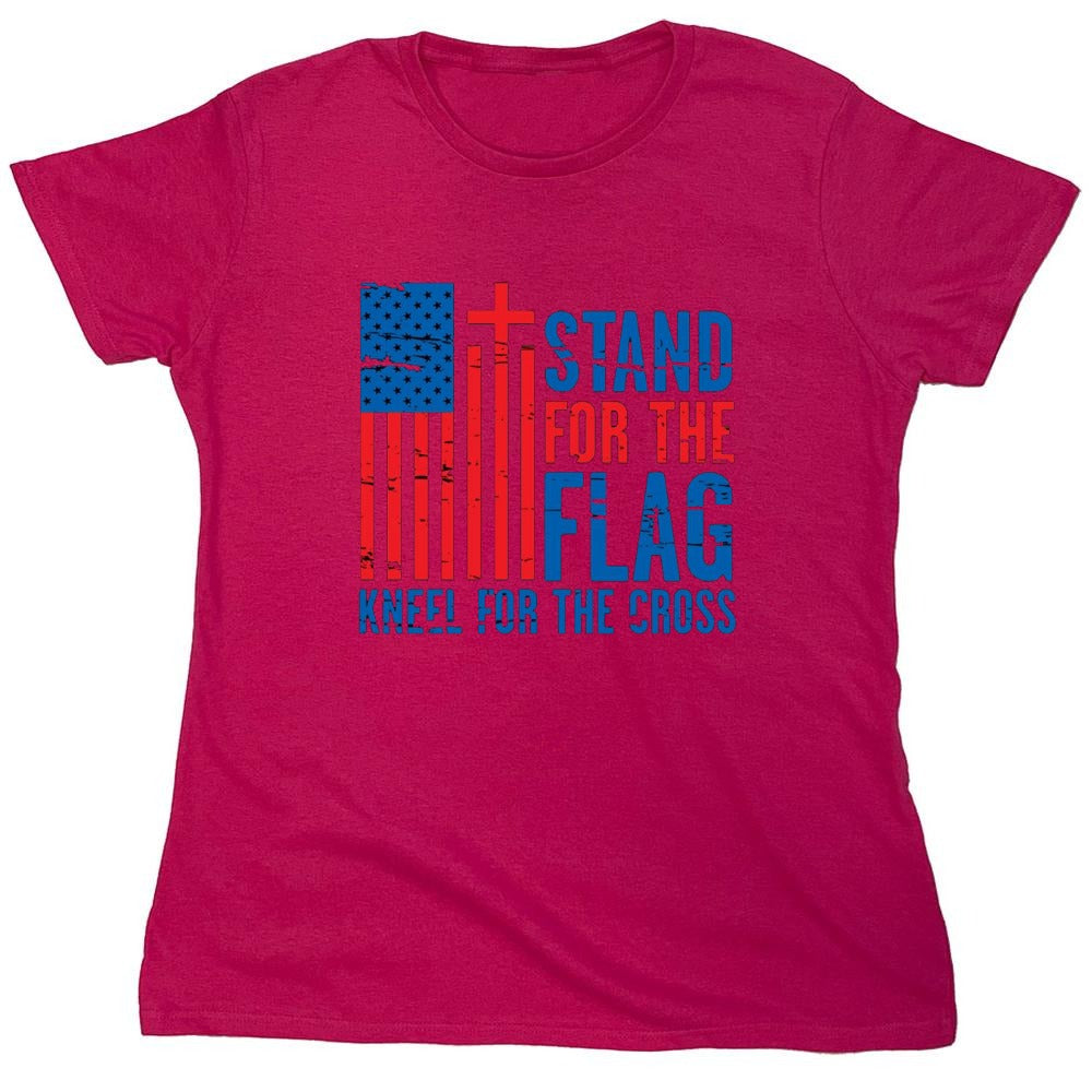 Funny T-Shirts design "Stand For The Flag Kneel For The Cross Shirt!"