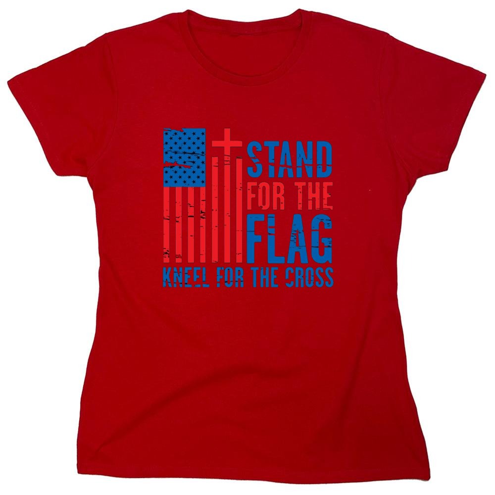 Funny T-Shirts design "Stand For The Flag Kneel For The Cross Shirt!"