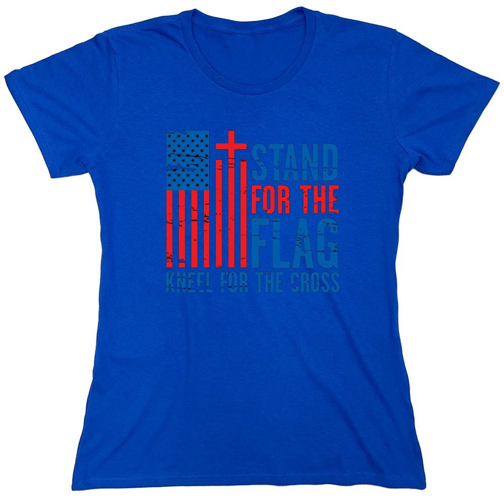 Funny T-Shirts design "Stand For The Flag Kneel For The Cross Shirt!"