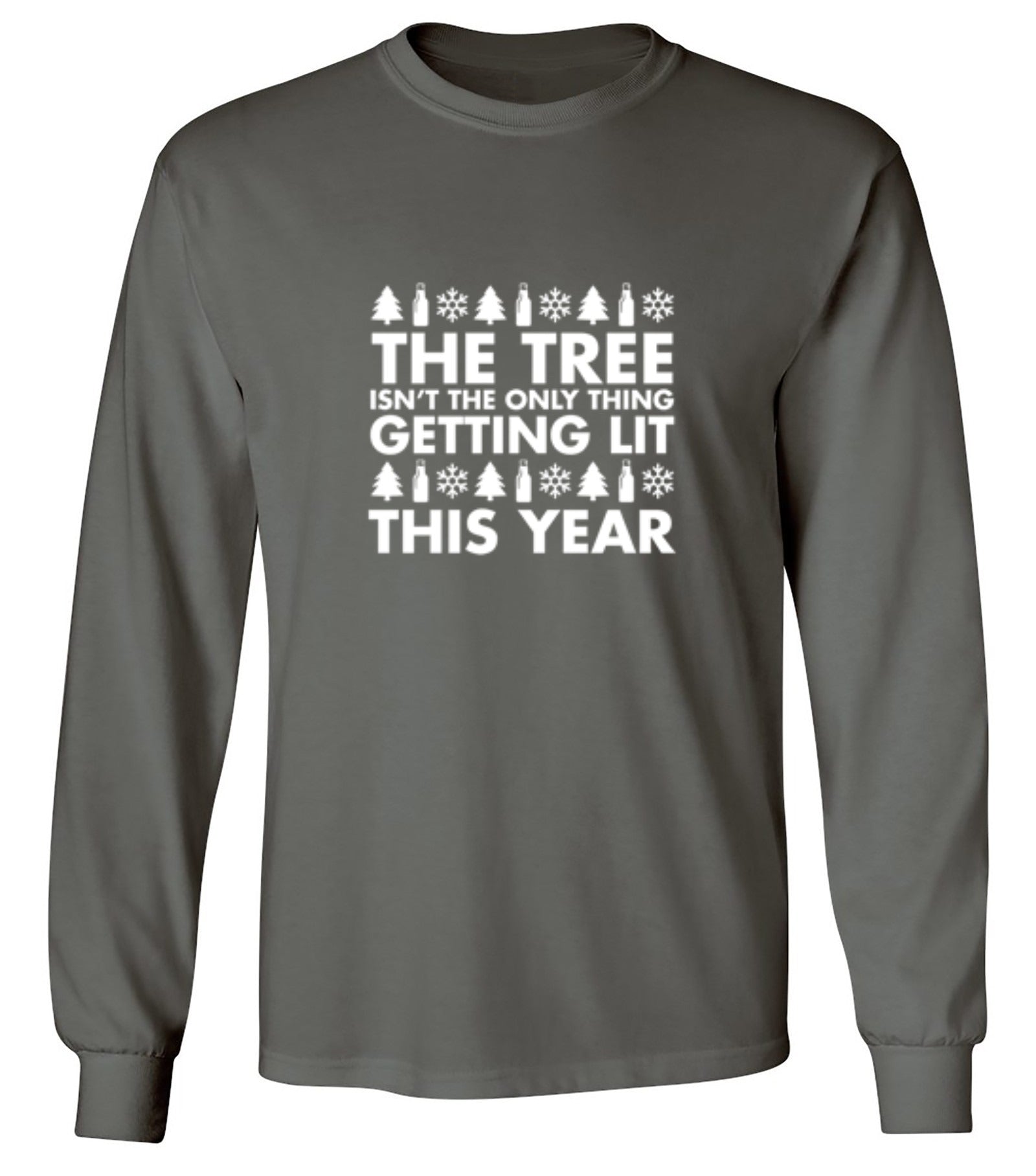Funny T-Shirts design "The Tree Isn't The Only Thing Getting Lit This Year T-Shirt - Long Sleeve"