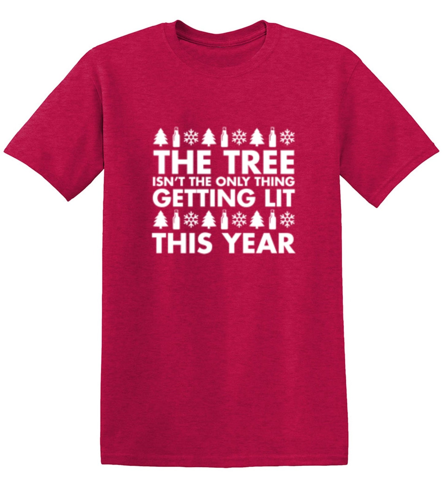 Funny T-Shirts design "The Tree Isn't The Only Thing Getting Lit This Year T-Shirt - Ring Spun Tee"