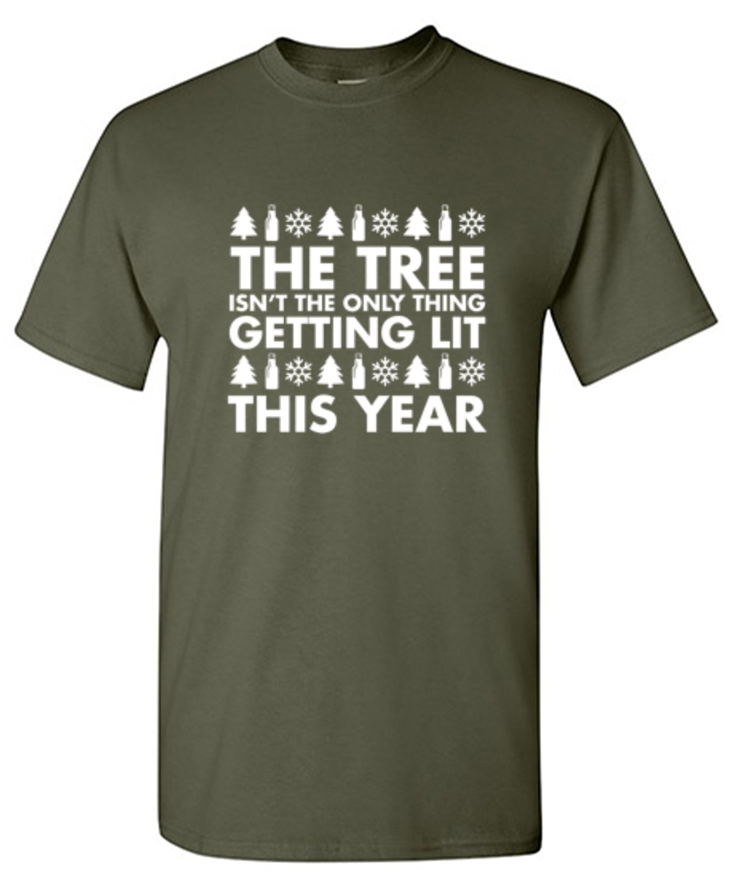 Funny T-Shirts design "The Tree Isn't The Only Thing Getting Lit This Year T-Shirt"