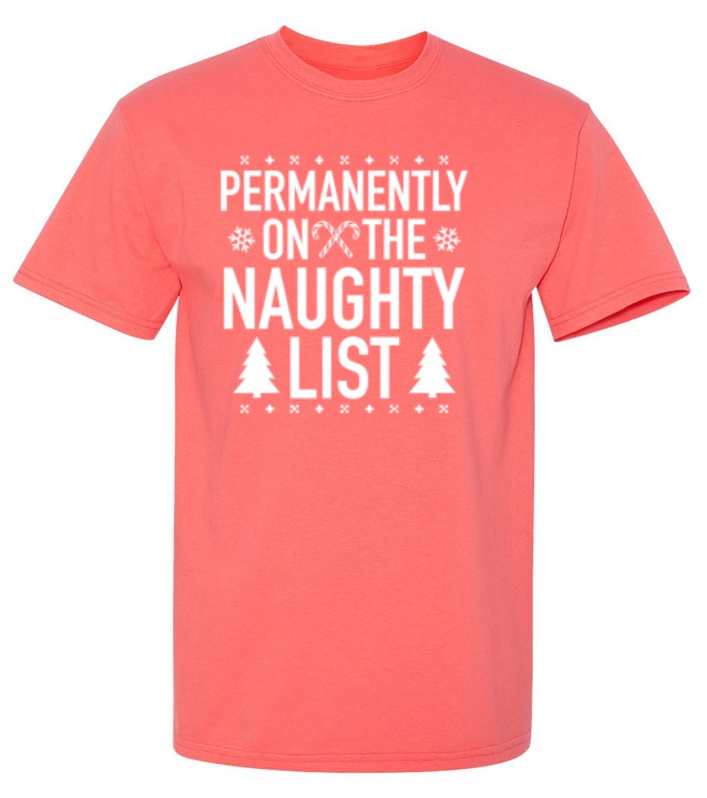 Funny T-Shirts design "Permanently On The Naughty List T-Shirt"