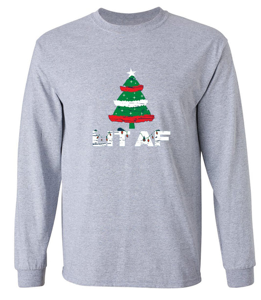 Funny T-Shirts design "Lit AF T-Shirt - Long Sleeve"