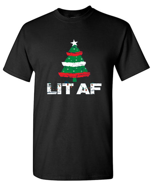 Funny T-Shirts design "Lit AF T-Shirt - Tall Tee"