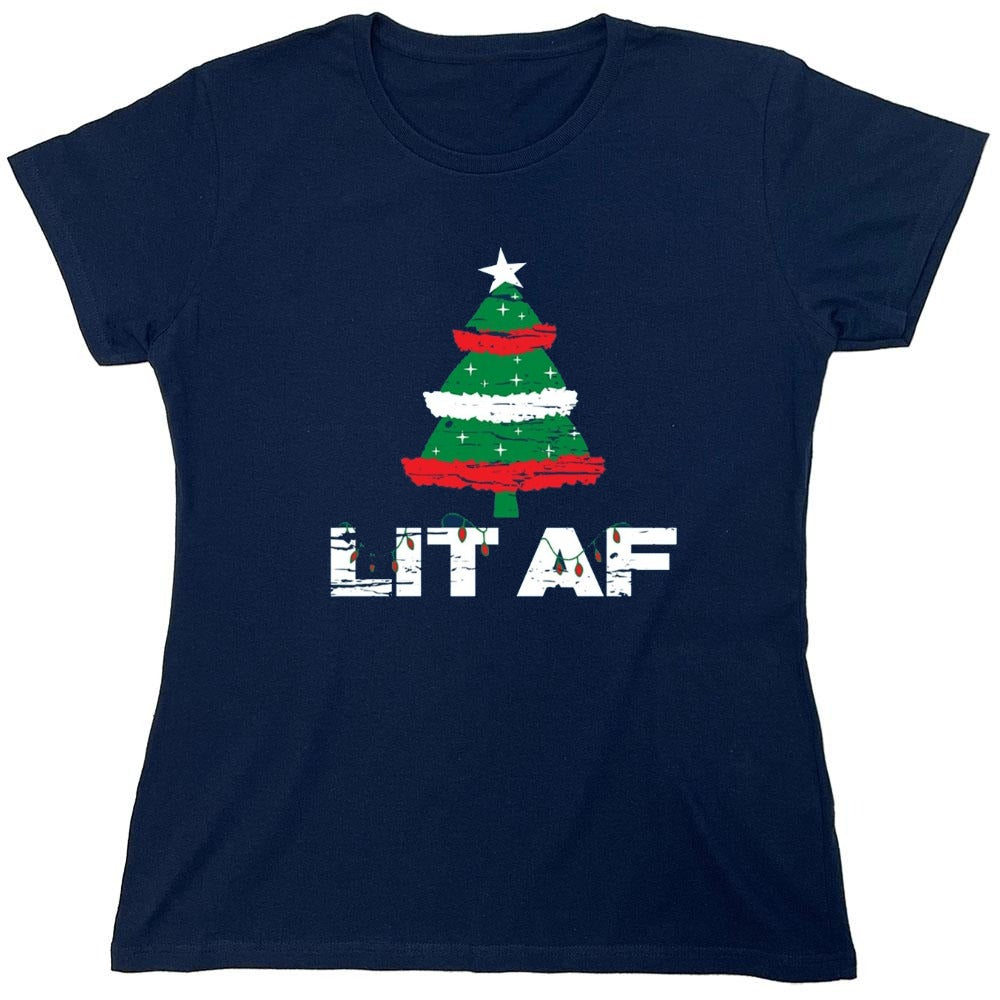 Funny T-Shirts design "Lit AF T-Shirt - Womens"