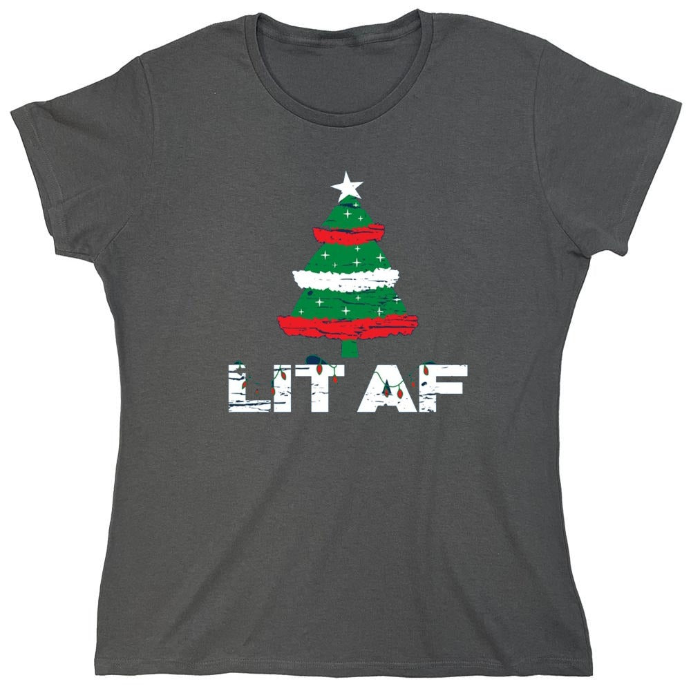 Funny T-Shirts design "Lit AF T-Shirt - Womens"