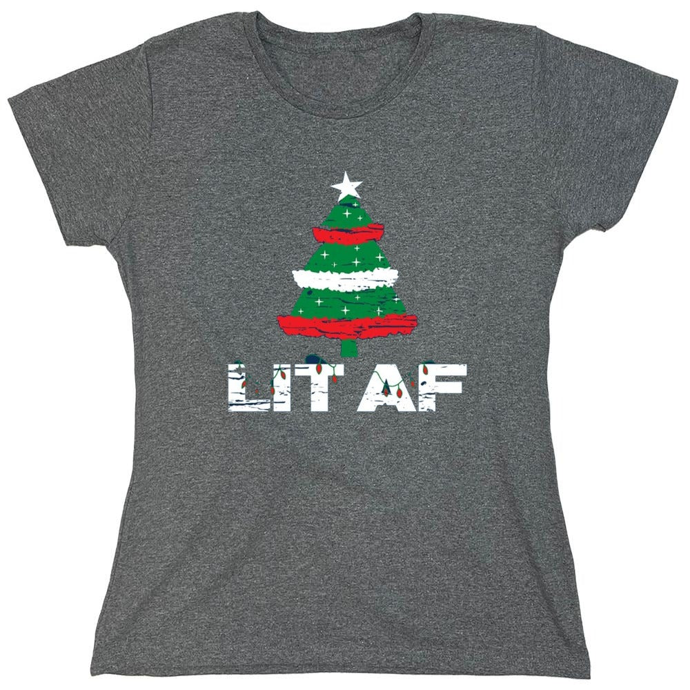 Funny T-Shirts design "Lit AF T-Shirt - Womens"