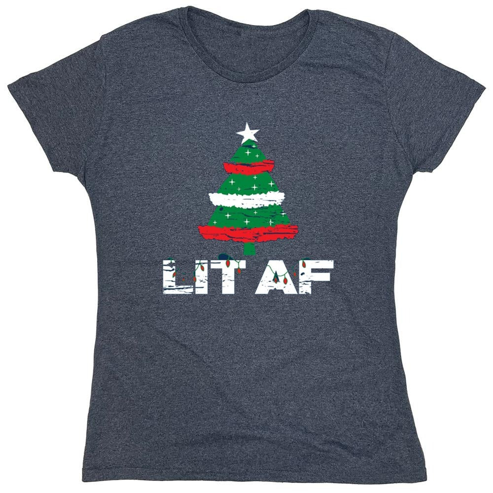 Funny T-Shirts design "Lit AF T-Shirt - Womens"