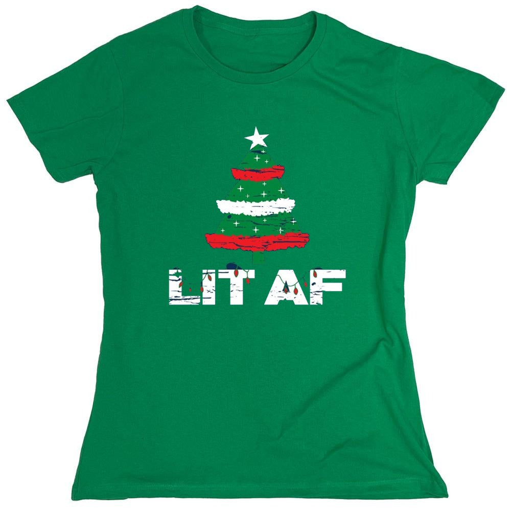 Funny T-Shirts design "Lit AF T-Shirt - Womens"