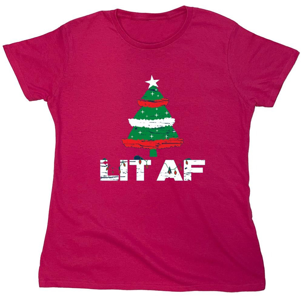 Funny T-Shirts design "Lit AF T-Shirt - Womens"