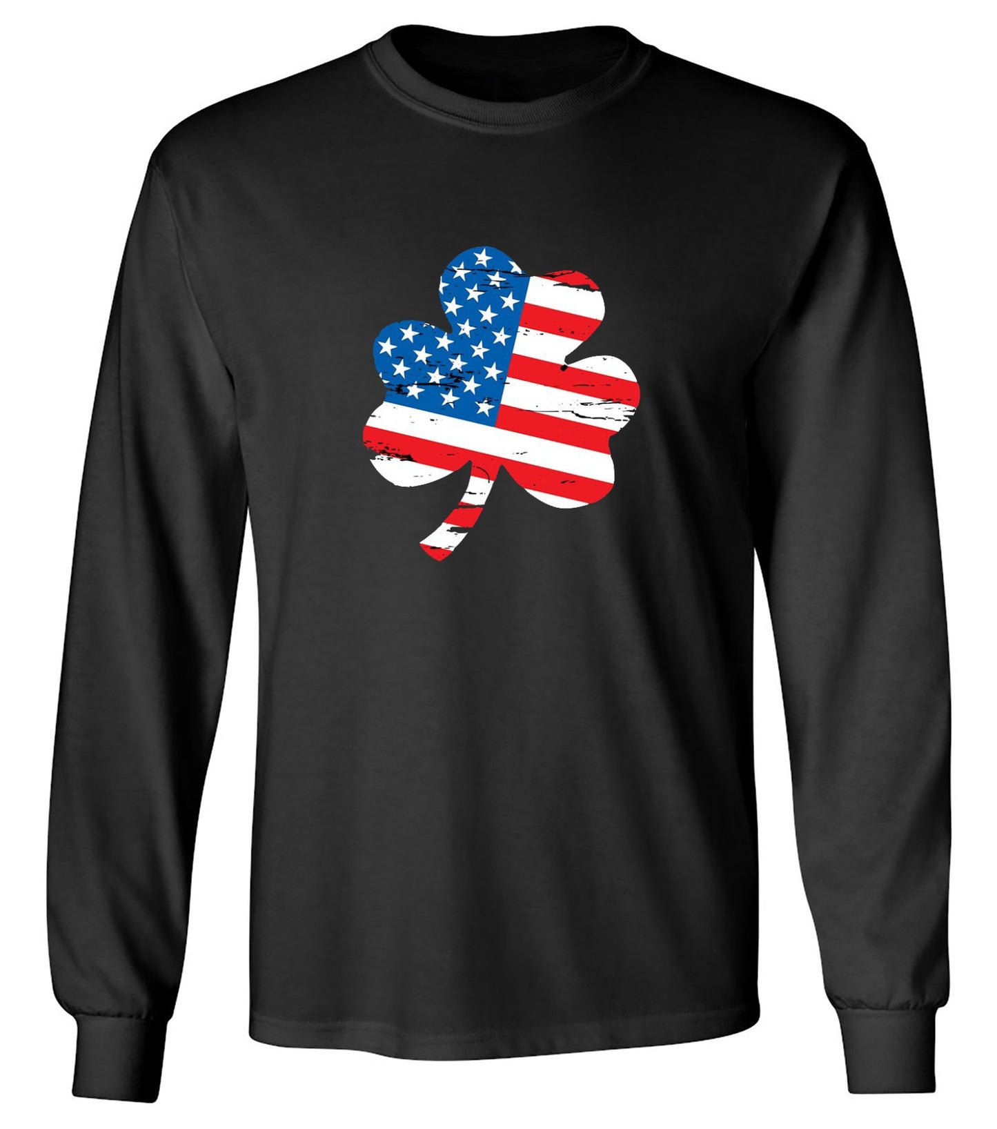 Funny T-Shirts design "Clover Shaped American Flag"
