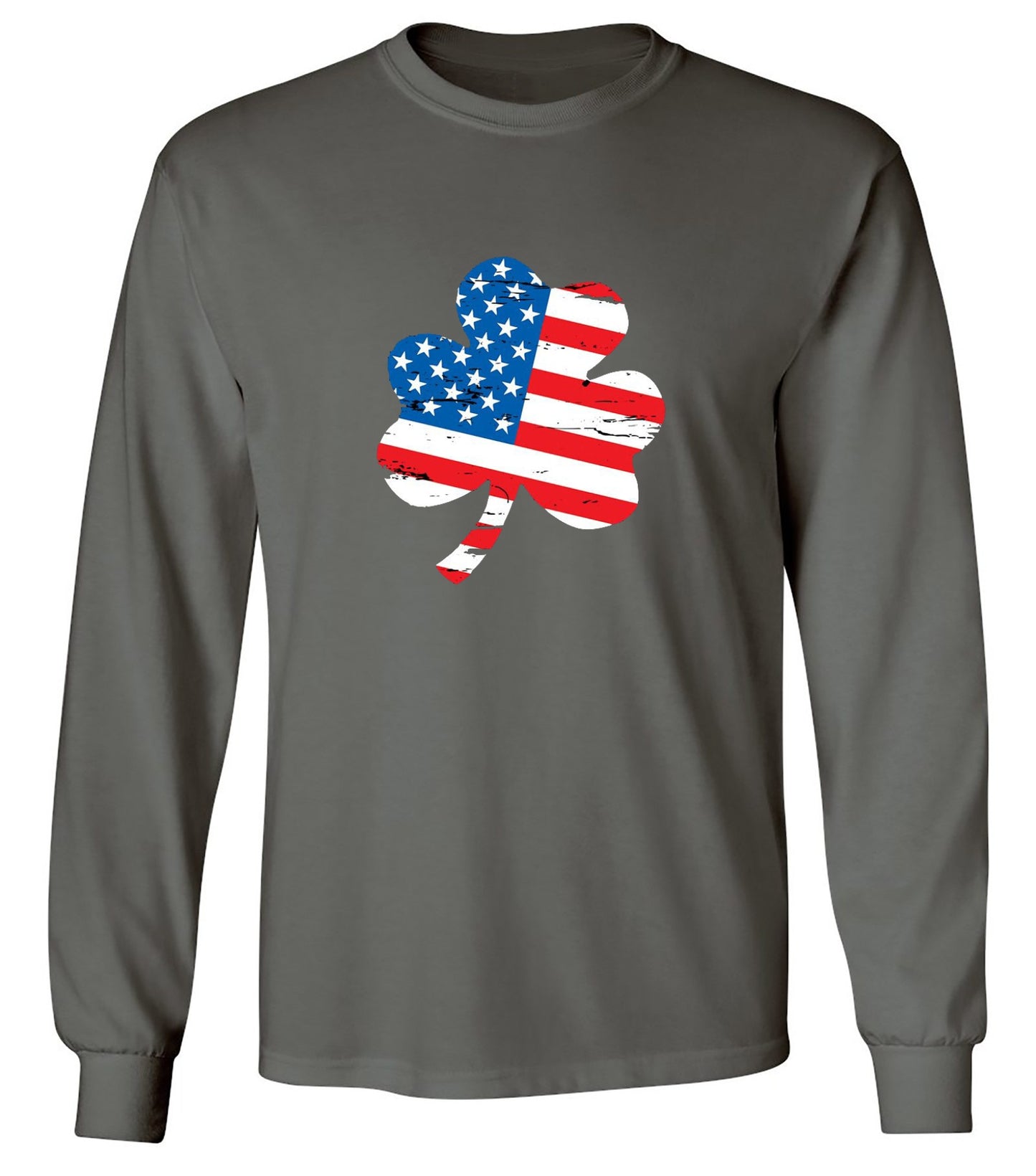 Funny T-Shirts design "Clover Shaped American Flag"