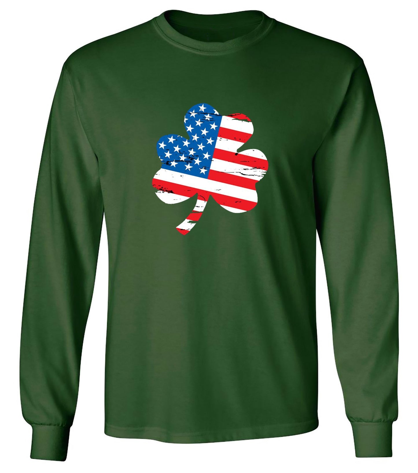 Funny T-Shirts design "Clover Shaped American Flag"
