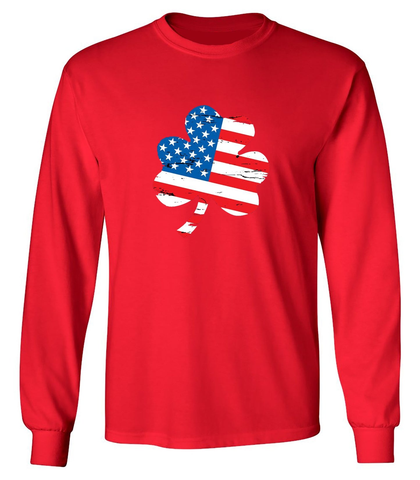 Funny T-Shirts design "Clover Shaped American Flag"