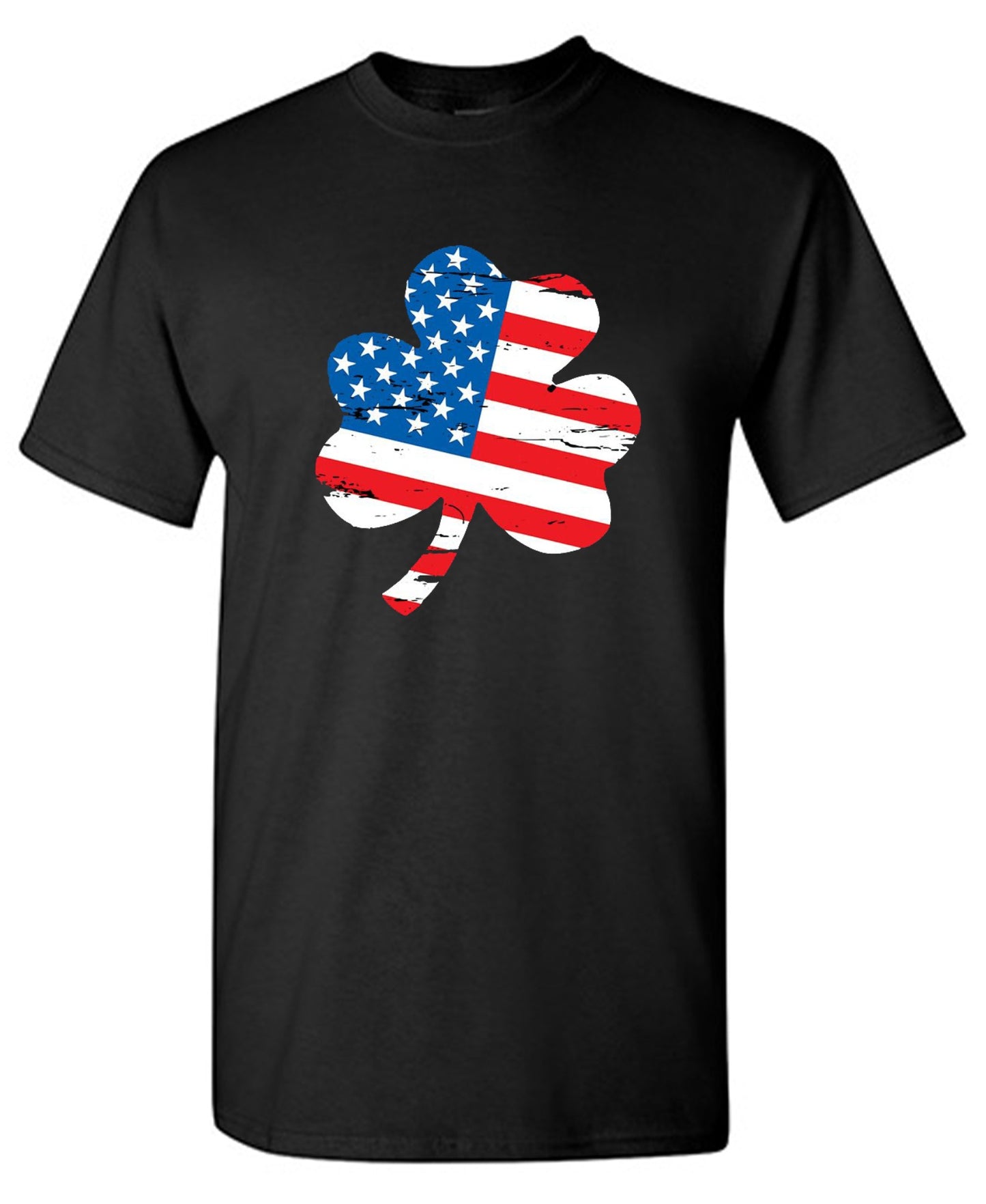 Funny T-Shirts design "Clover Shaped American Flag"