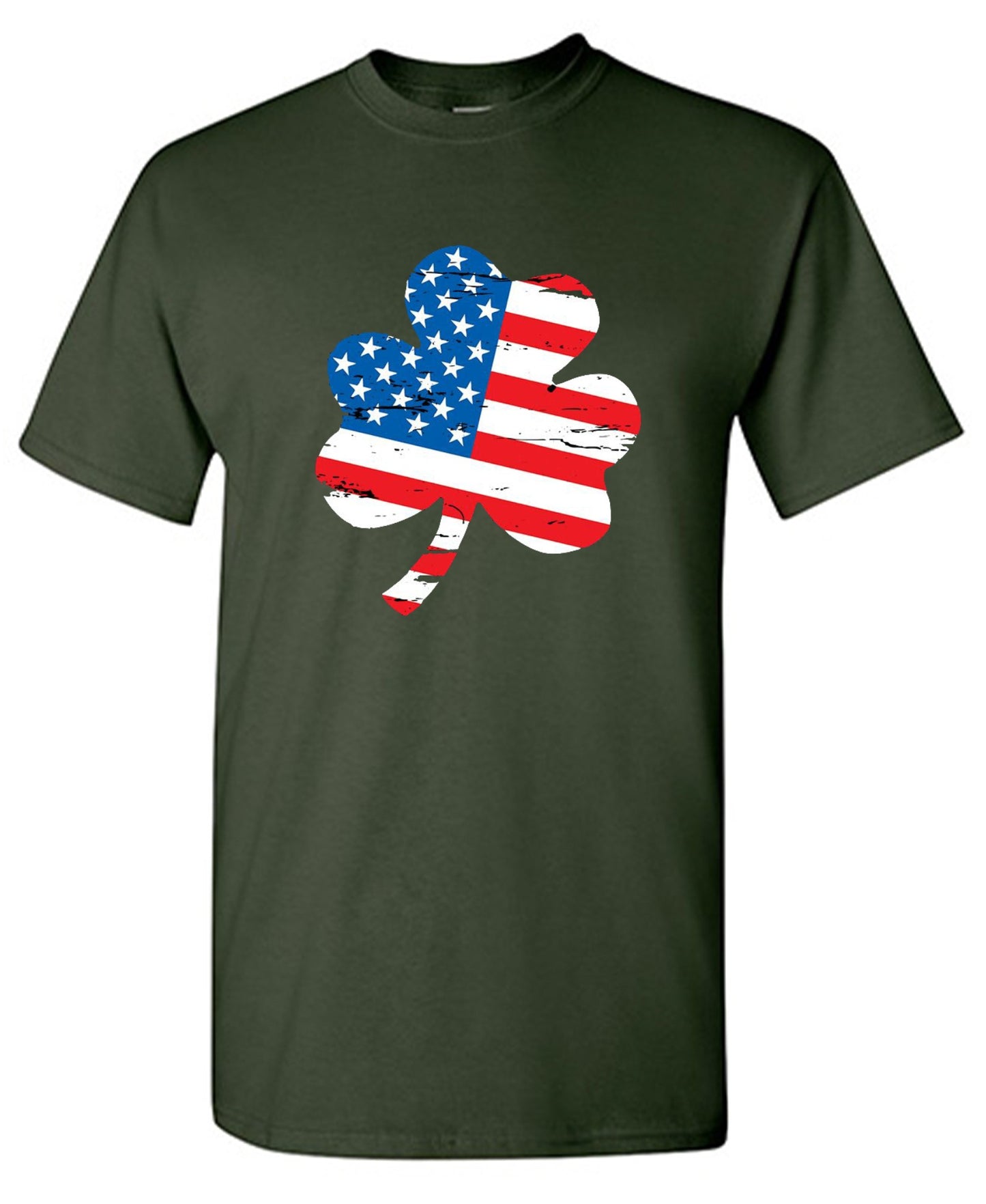 Funny T-Shirts design "Clover Shaped American Flag"