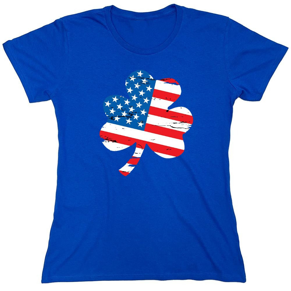 Funny T-Shirts design "Clover Shaped American Flag - Womens"
