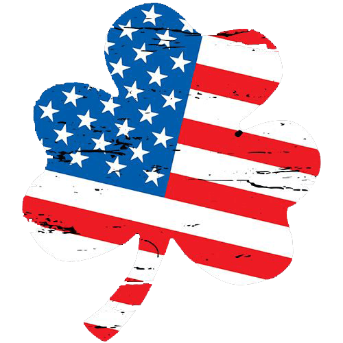 Funny T-Shirts design "Clover Shaped American Flag"