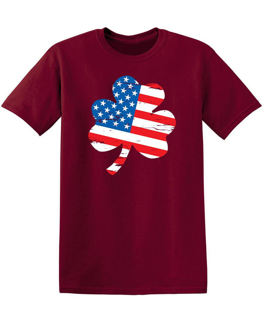 Funny T-Shirts design "Clover Shaped American Flag"