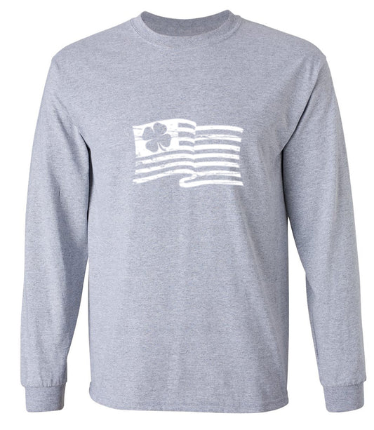 Funny T-Shirts design "Irish American Flag - Long Sleeve"