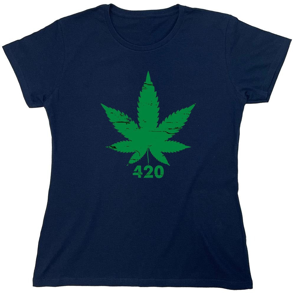 Funny T-Shirts design "420 Pot Leaf T-Shirt - Womens"