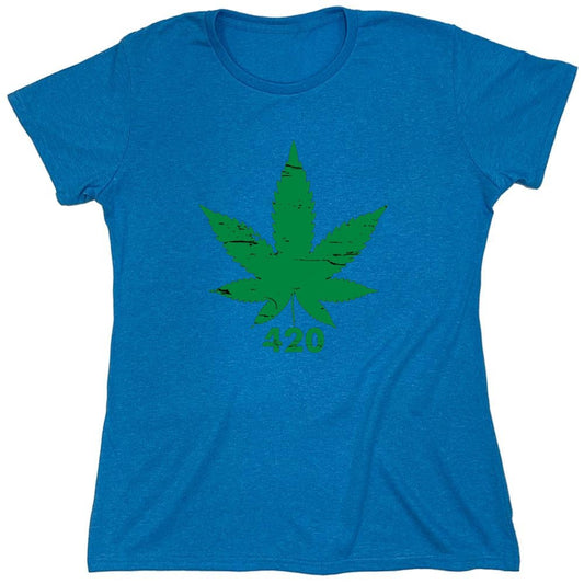 Funny T-Shirts design "420 Pot Leaf T-Shirt - Womens"