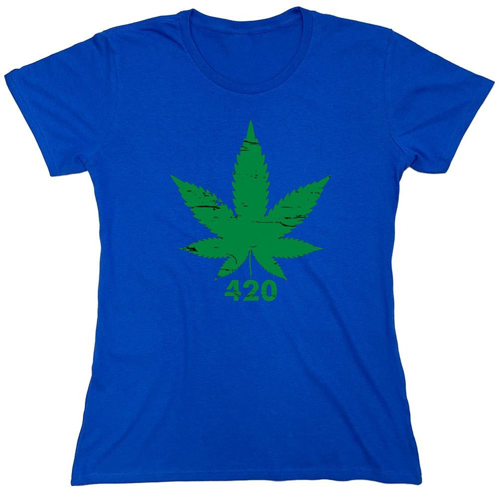 Funny T-Shirts design "420 Pot Leaf T-Shirt - Womens"