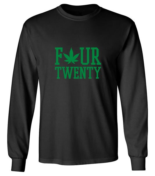 Funny T-Shirts design "Four Twenty Pot Leaf T-Shirt - Long Sleeve"