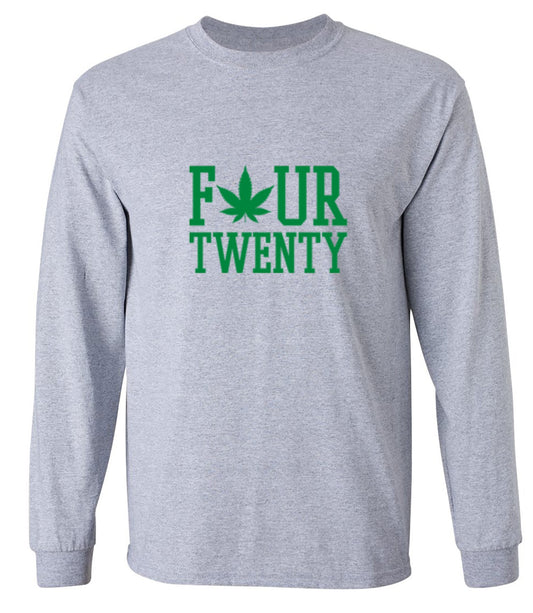 Funny T-Shirts design "Four Twenty Pot Leaf T-Shirt - Long Sleeve"